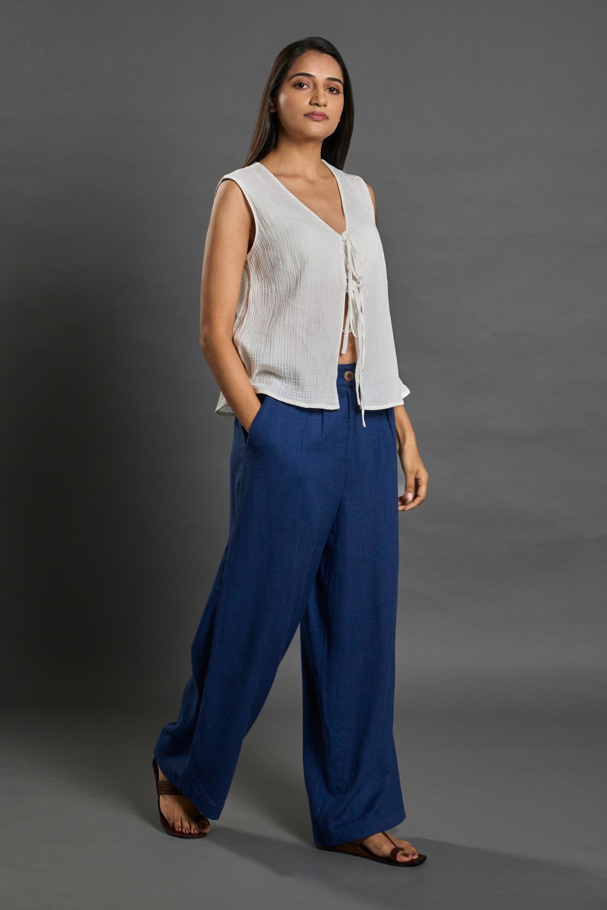 Relaxed Viscose Linen Trousers
