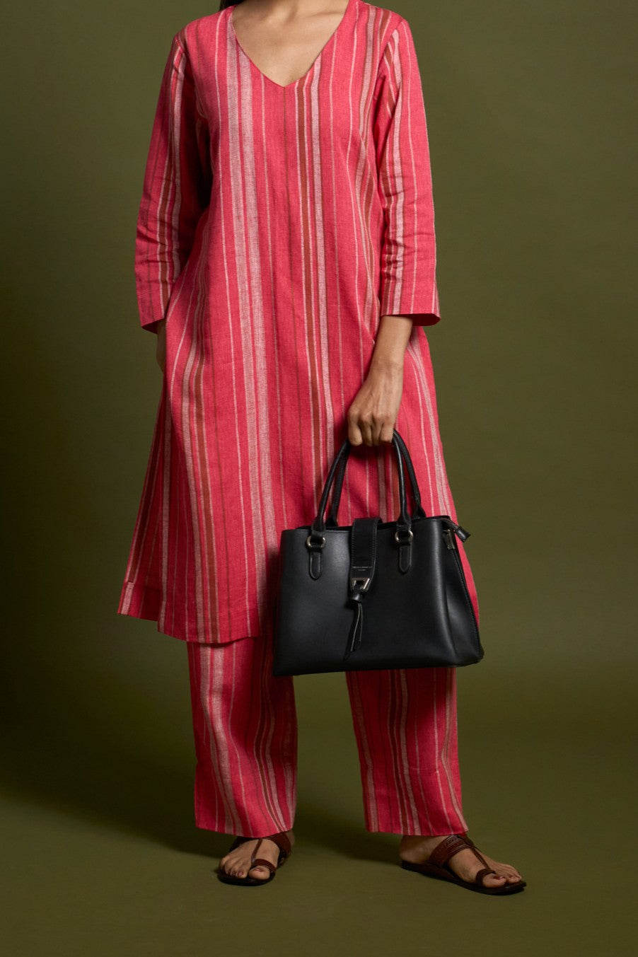 Cotton Linen Kurta Set (2 Pieces)