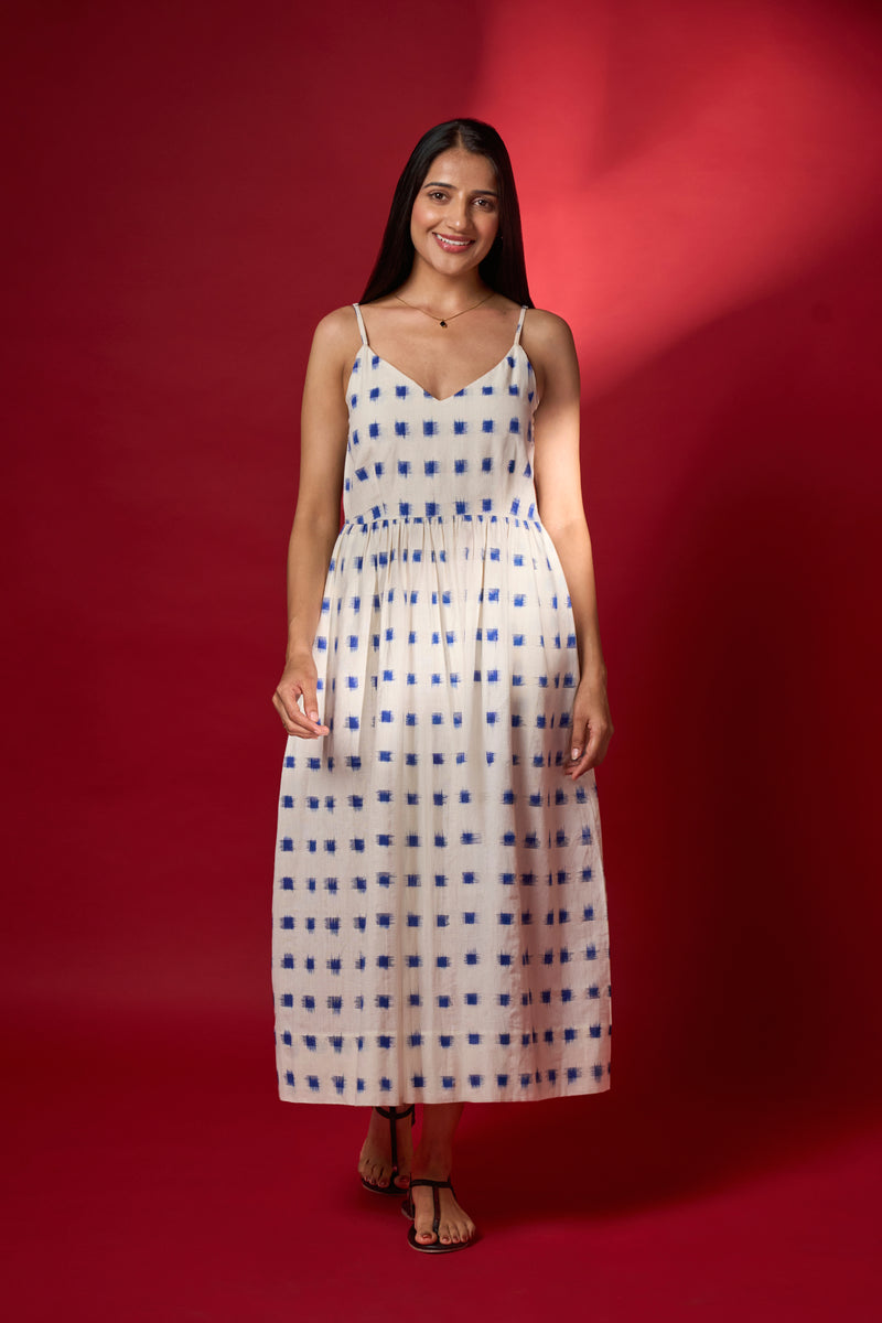 Hand Woven Double Ikat Midi Dress