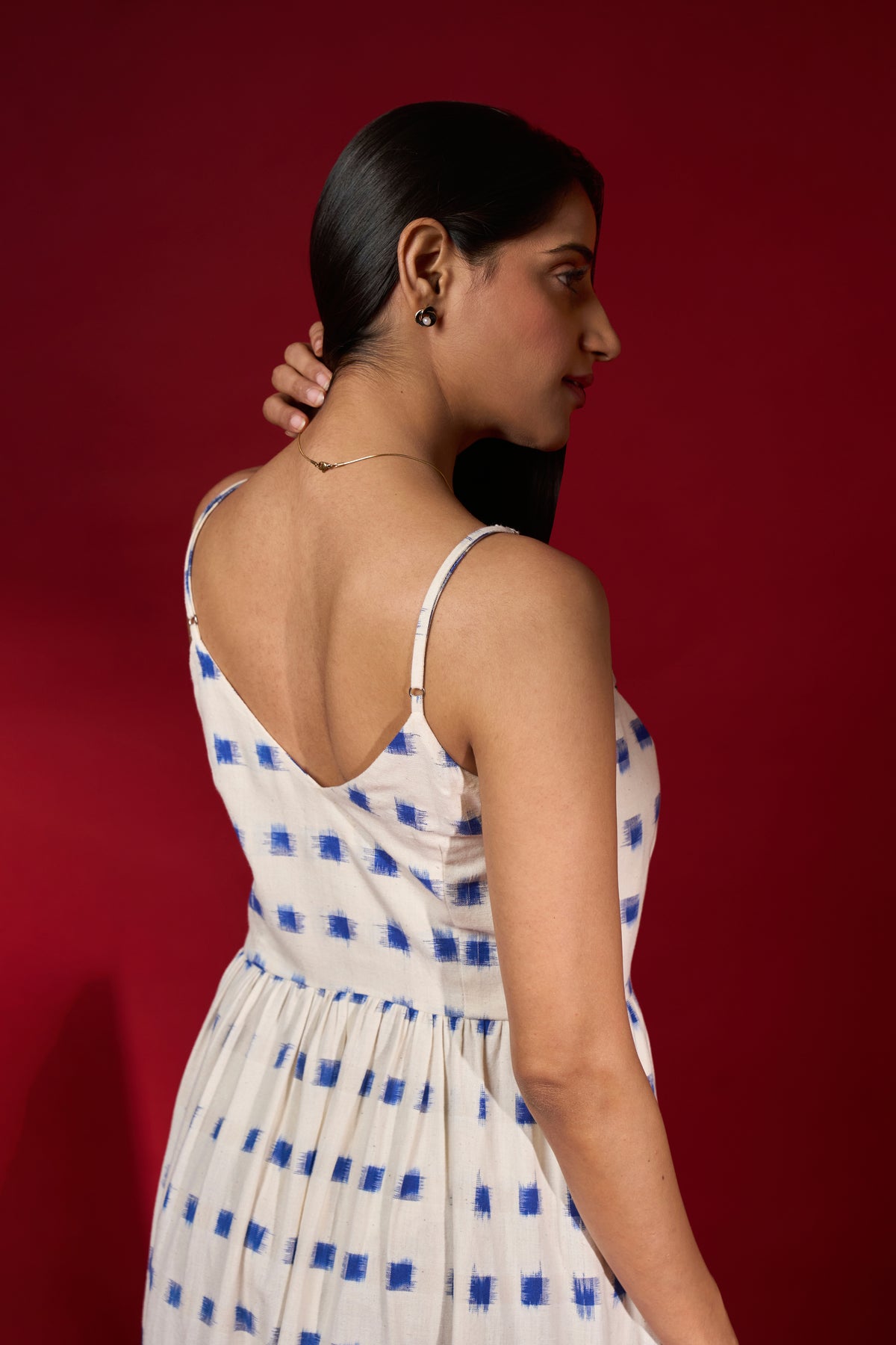 Hand Woven Double Ikat Midi Dress