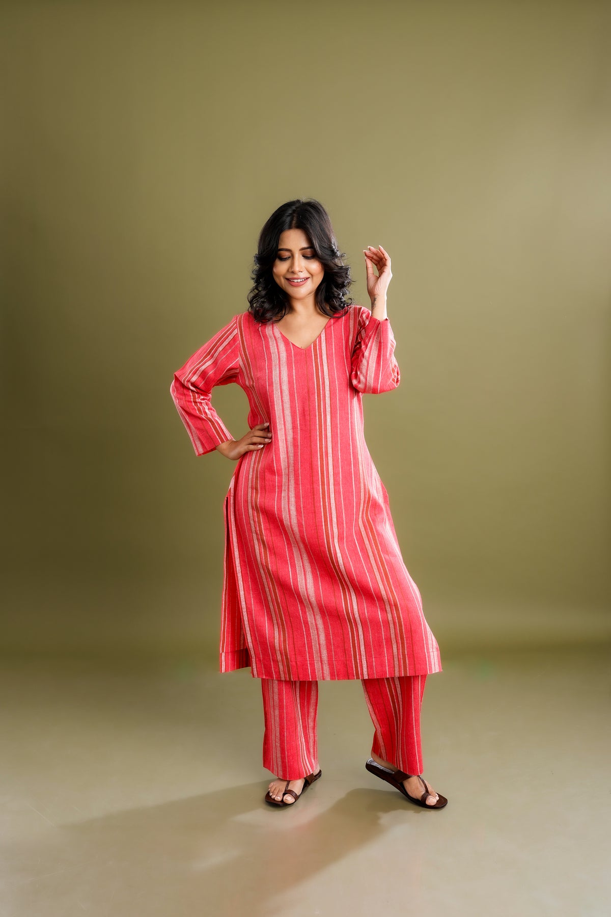 Cotton Linen Kurta Set (2 Pieces)