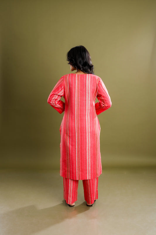 Cotton Linen Kurta Set (2 Pieces)