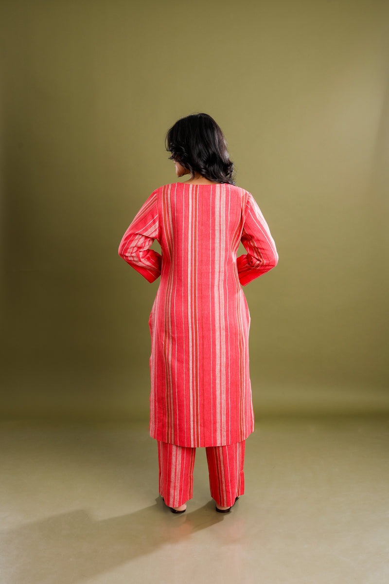 Cotton Linen Kurta Set (2 Pieces)
