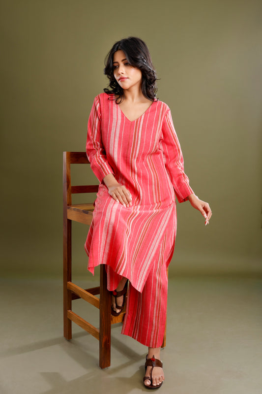 Cotton Linen Kurta Set (2 Pieces)