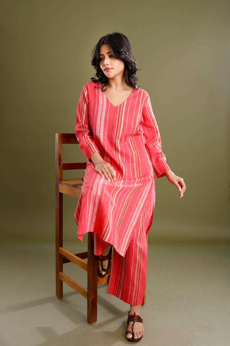 Cotton Linen Kurta Set (2 Pieces)