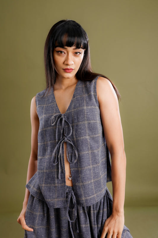 Linen Jute Tie Top