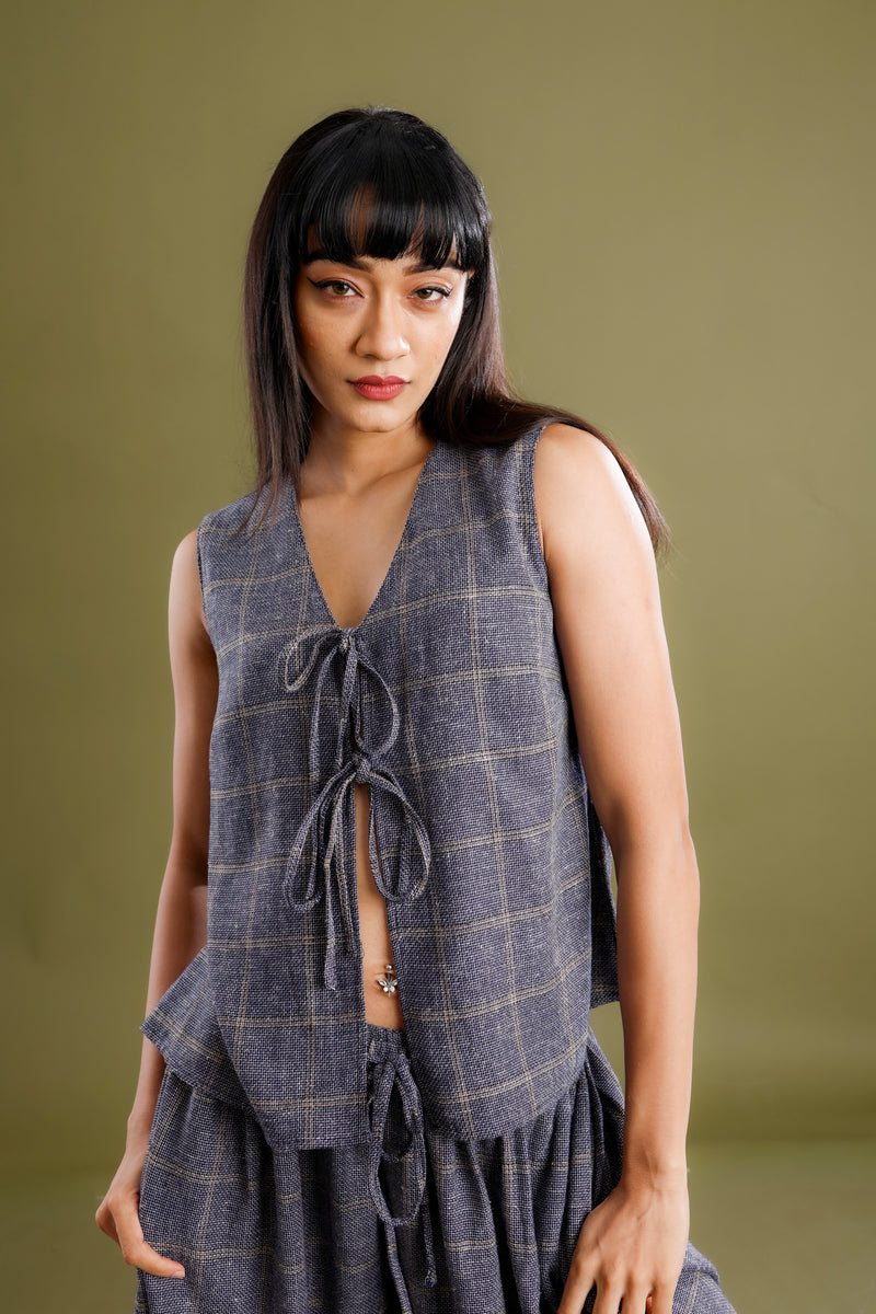 Linen Jute Tie Top