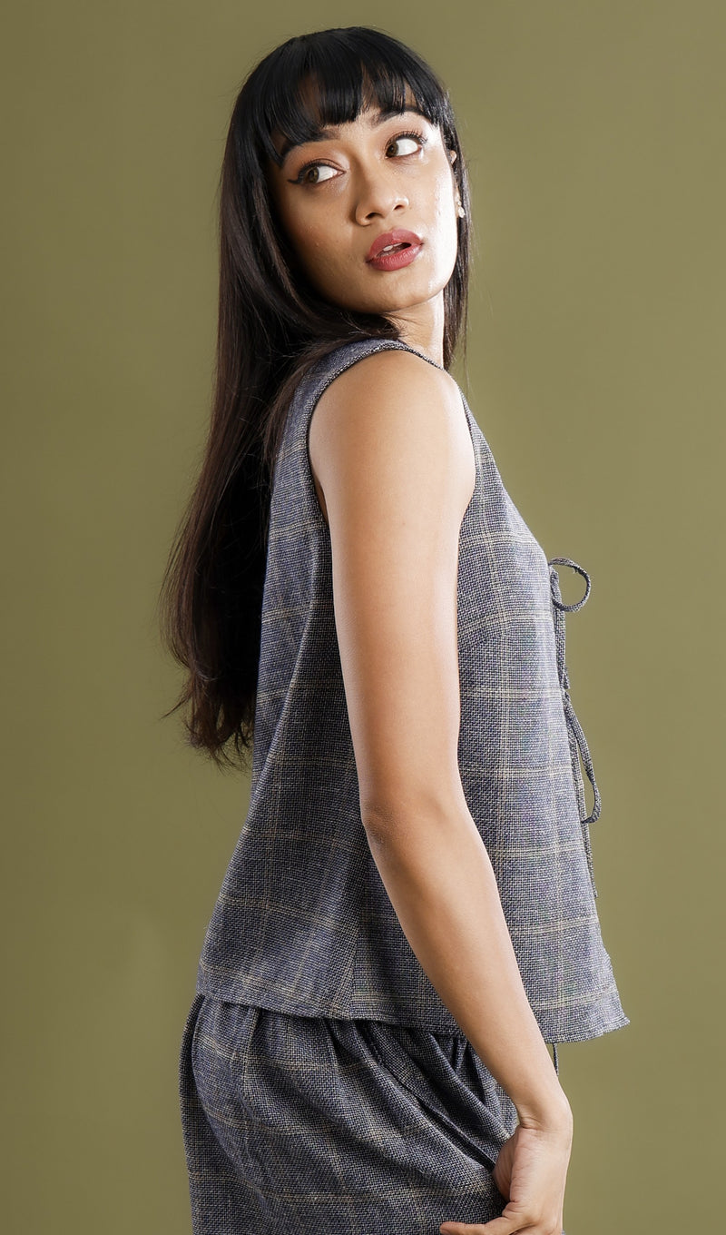 Linen Jute Tie Top