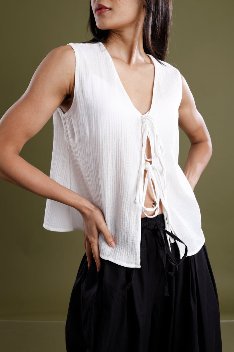 Double Cloth Tie Top