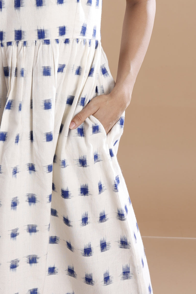 Hand Woven Double Ikat Midi Dress